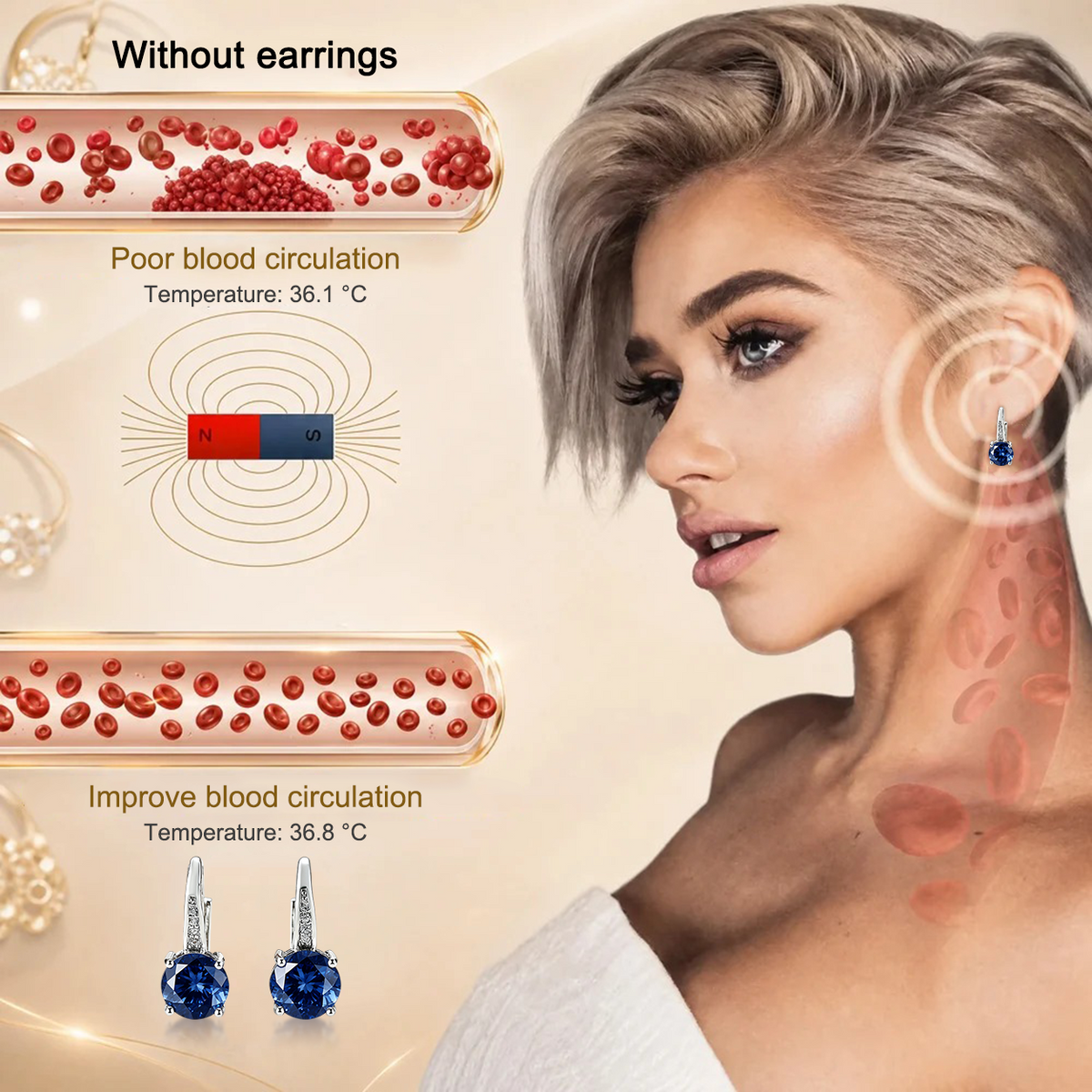 (SPECIAL OFFER – LAST DAY: 80% off 🔥)  Germanium and magnesium earrings – Lymphatic vitality and magnetic therapy