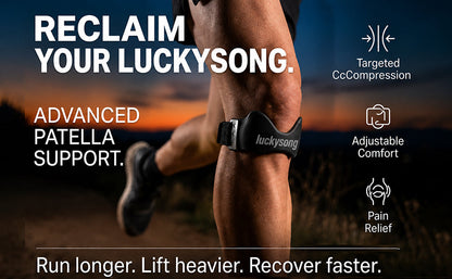 luckysong Precision Knee Strap, 2026 Upgraded Patellar Tendon Support with Silicone Lock-Point Pad, Adjustable Non-Slip Breathable Knee Brace for Running, Cycling & Fitness, One Size (1pcs)