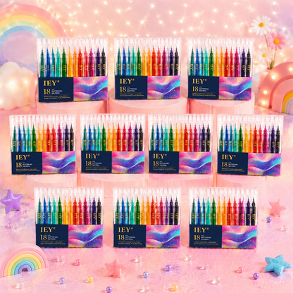 👑Popcorn IEY® 3D Puffy Pens 18-Color Set | Magical Coloring Pens That “Rise” After Drawing | Kids’ Early Learning DIY Craft Gift Set