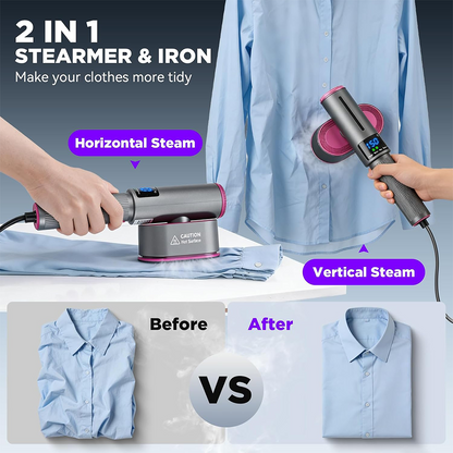 🔥 𝑳𝑨𝑺𝑻 𝑫𝑨𝒀 𝑺𝑨𝑳𝑬-𝟖𝟎% 𝑶𝑭𝑭 🏆 1200W 2-in-1 Handheld Garment Steamer & Iron – Fast Heat-Up, Portable Travel Steamer