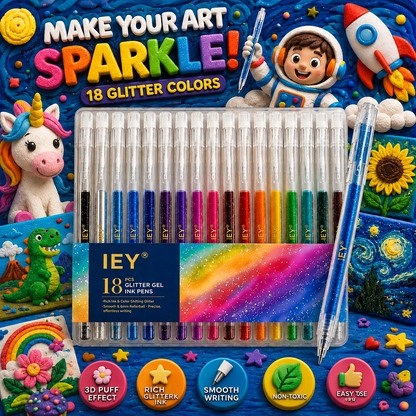 👑Popcorn IEY® 3D Puffy Pens 18-Color Set | Magical Coloring Pens That “Rise” After Drawing | Kids’ Early Learning DIY Craft Gift Set