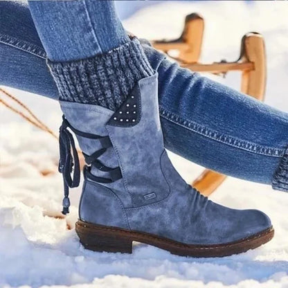 🔥𝑳𝑨𝑺𝑻 𝑫𝑨𝒀 𝑺𝑨𝑳𝑬-𝟖𝟎% 𝑶𝑭𝑭🔥 Women's Winter Low Barrel Orthotic Bow Support Wool Warm Boots
