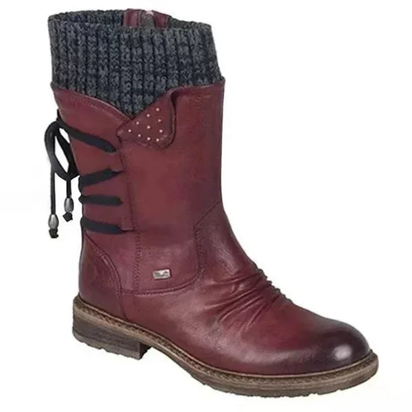 🔥𝑳𝑨𝑺𝑻 𝑫𝑨𝒀 𝑺𝑨𝑳𝑬-𝟖𝟎% 𝑶𝑭𝑭🔥 Women's Winter Low Barrel Orthotic Bow Support Wool Warm Boots