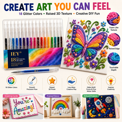 👑Popcorn IEY® 3D Puffy Pens 18-Color Set | Magical Coloring Pens That “Rise” After Drawing | Kids’ Early Learning DIY Craft Gift Set