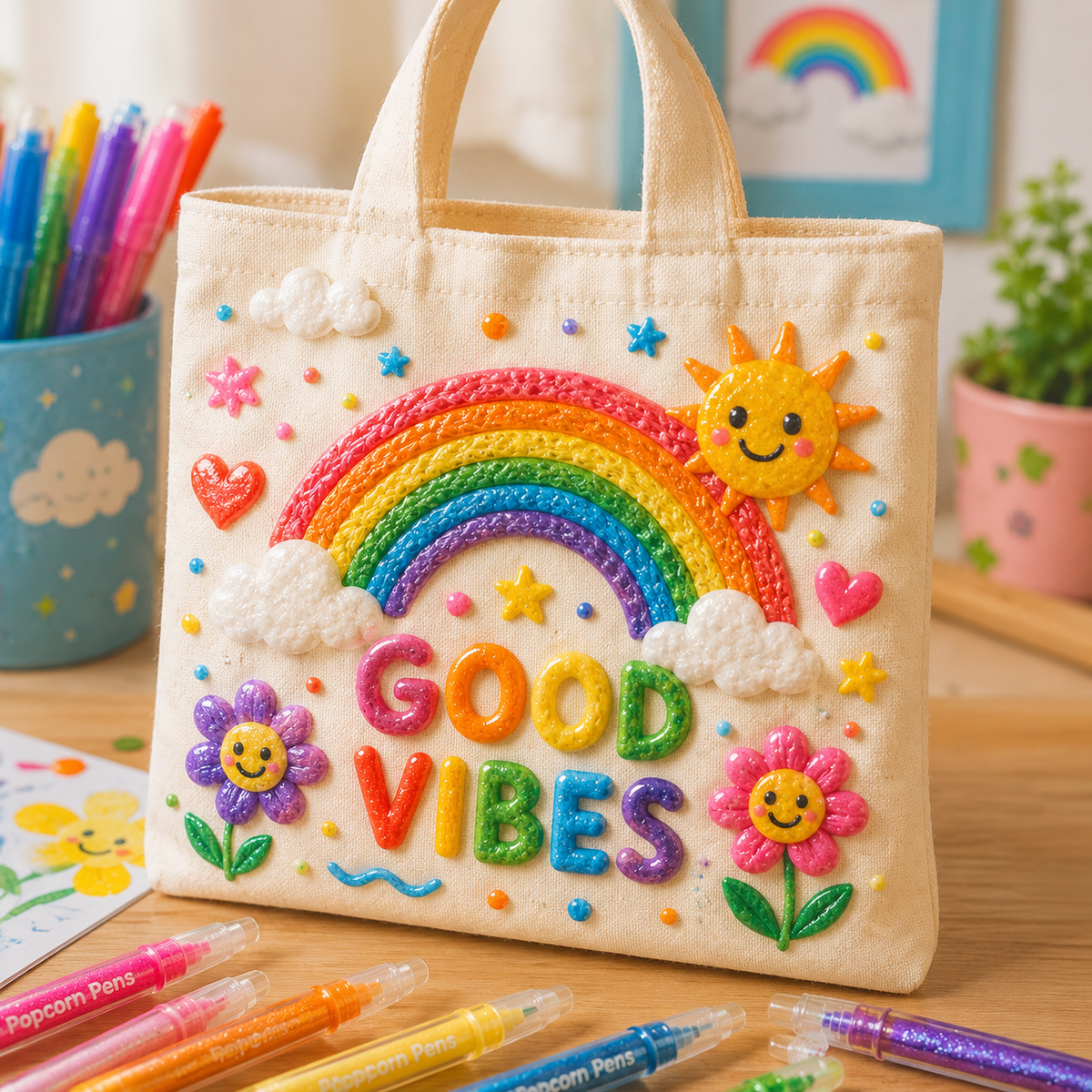 👑Popcorn IEY® 3D Puffy Pens 18-Color Set | Magical Coloring Pens That “Rise” After Drawing | Kids’ Early Learning DIY Craft Gift Set