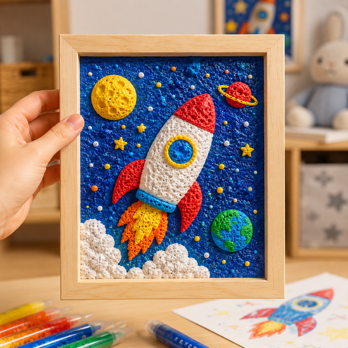 👑Popcorn IEY® 3D Puffy Pens 18-Color Set | Magical Coloring Pens That “Rise” After Drawing | Kids’ Early Learning DIY Craft Gift Set