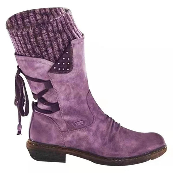 🔥𝑳𝑨𝑺𝑻 𝑫𝑨𝒀 𝑺𝑨𝑳𝑬-𝟖𝟎% 𝑶𝑭𝑭🔥 Women's Winter Low Barrel Orthotic Bow Support Wool Warm Boots