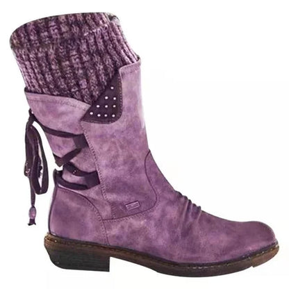 🔥𝑳𝑨𝑺𝑻 𝑫𝑨𝒀 𝑺𝑨𝑳𝑬-𝟖𝟎% 𝑶𝑭𝑭🔥 Women's Winter Low Barrel Orthotic Bow Support Wool Warm Boots