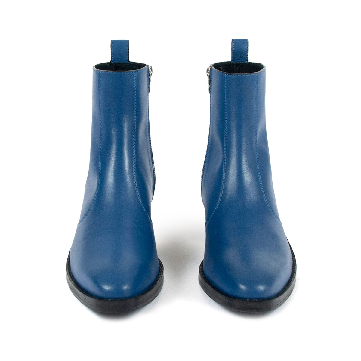 Richards – Blue Leather Zip Boots