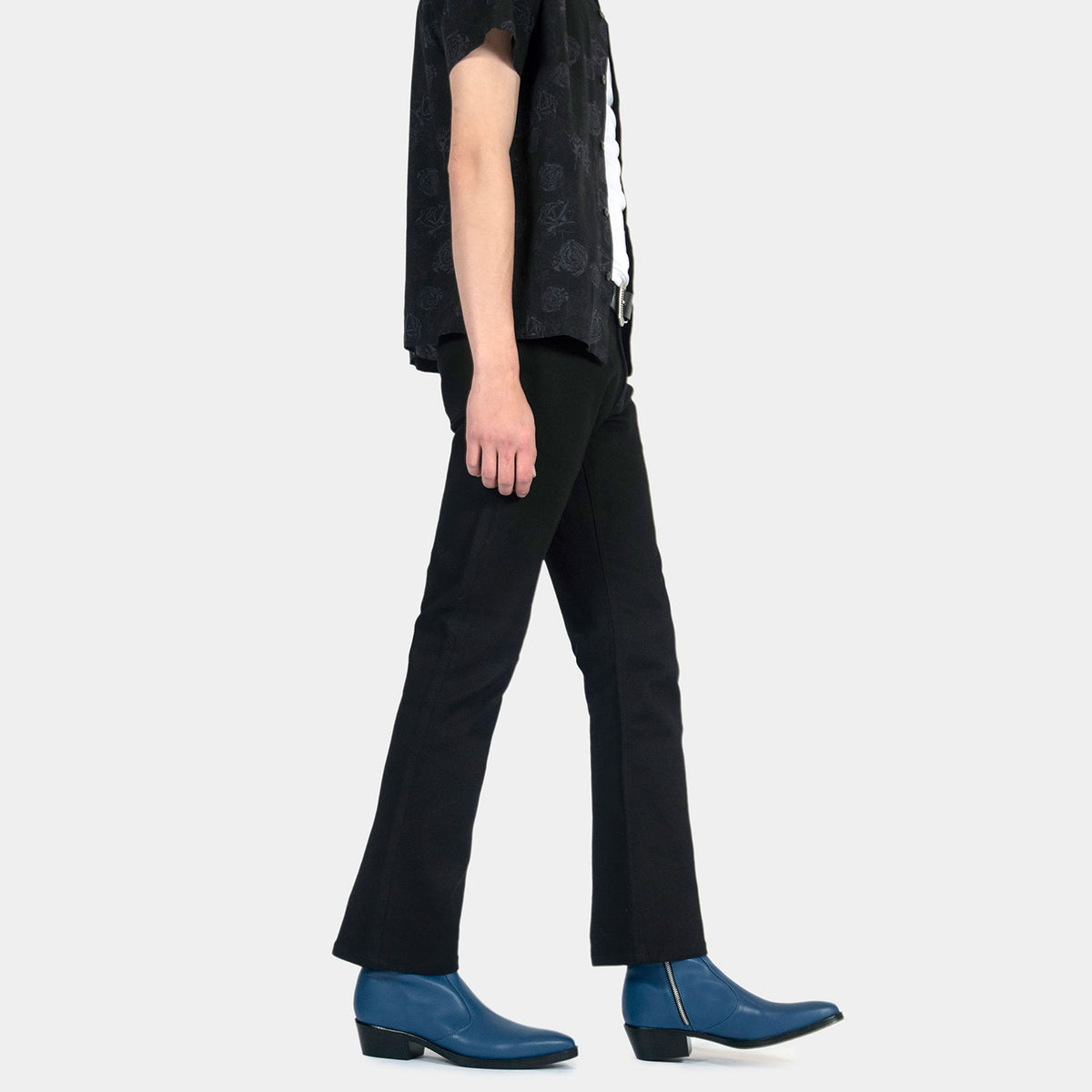 Richards – Blue Leather Zip Boots
