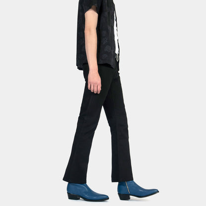 Richards – Blue Leather Zip Boots